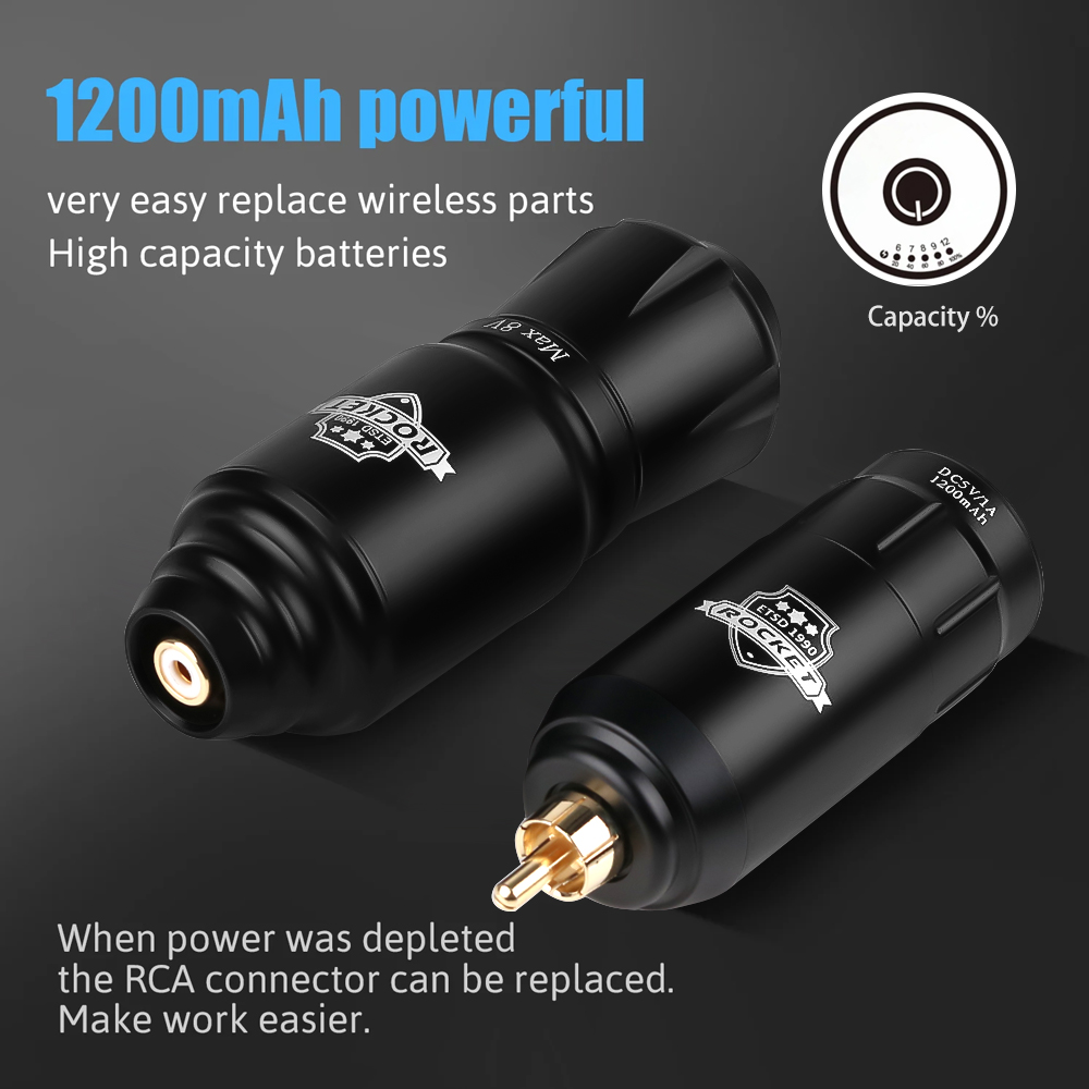 ไร้สาย Tattoo Kit Complete Mini Rocket เครื่องแบตเตอรี่ 20 ชิ้นเข็มสัก Power Rotary Tattoo ปากกาแต่งหน้าถาวร Tattoo Kit