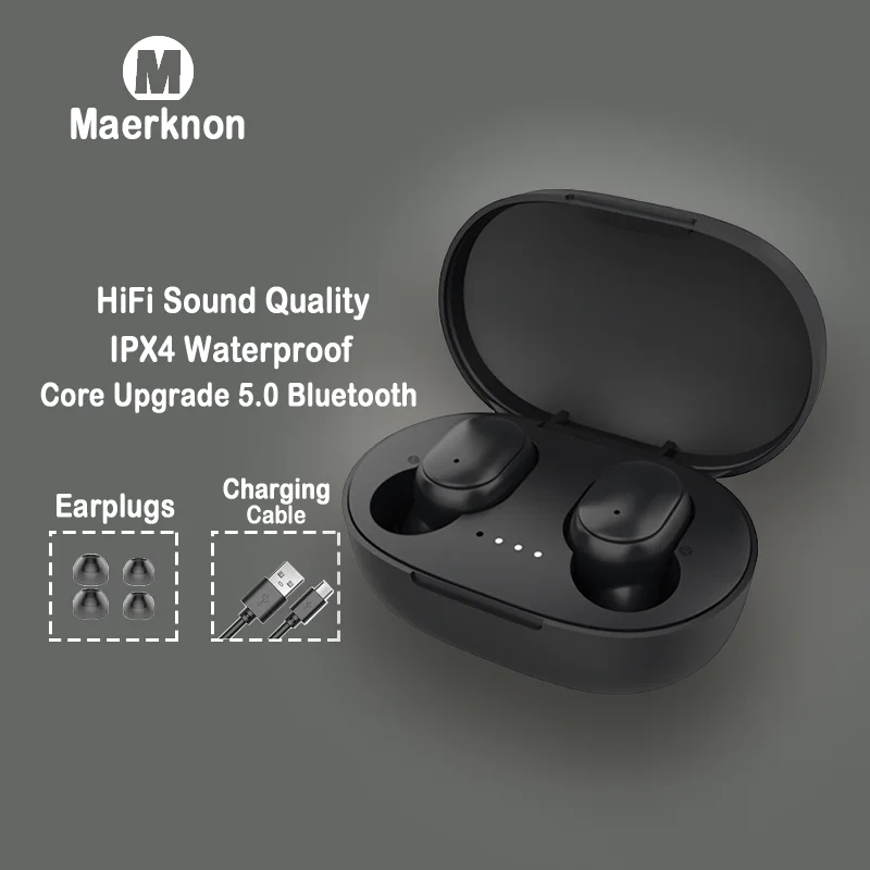 A6S TWS oordopjes Draadloze koptelefoon voor universele telefoons Bluetooth-hoofdtelefoon met microfoon Sport Fietsen Hoge kwaliteit headset
