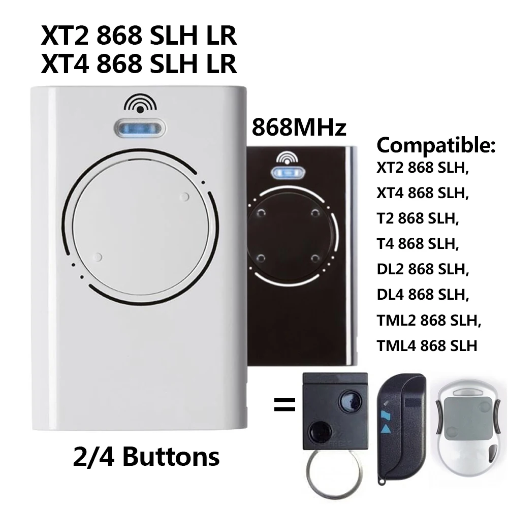 XT2 XT4 868 SLH LR Пульт дистанционного управления для гаражных ворот, совместимый с частотой 868 МГц XT2 XT4 868 SLH, XT2 XT4 868 SLH LR