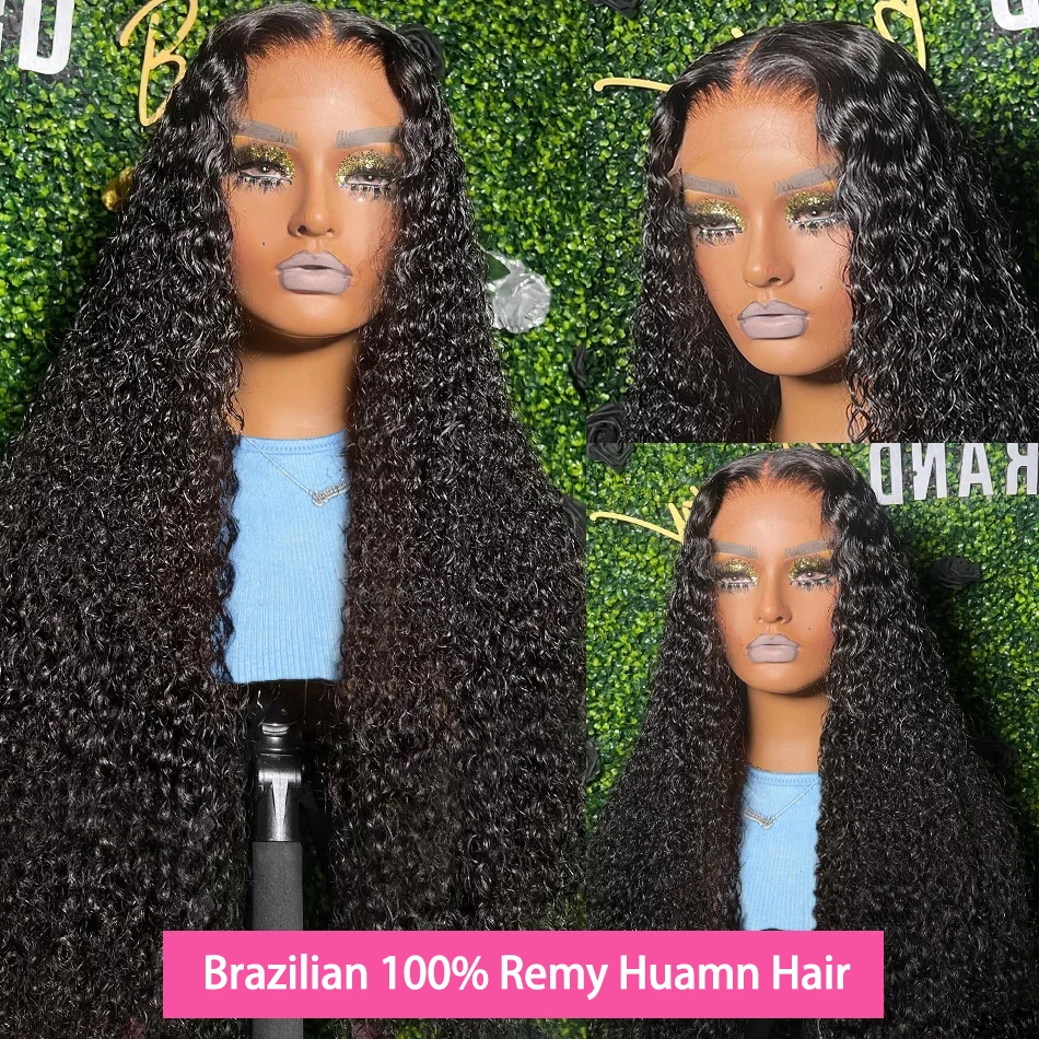 13x6 Hd Кружевной фронтальный парик Глубокая волна 250 Плотность Вьющиеся человеческие волосы 100% предварительно выщипанные Волнистые передние парики для чернокожих женщин Бразильские