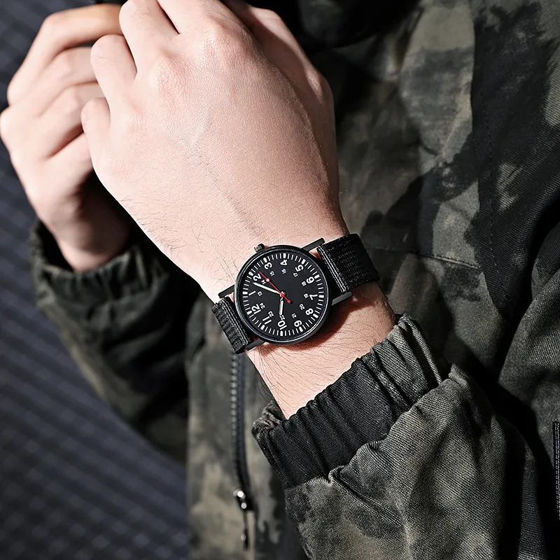 Moda masculina relógios de náilon luxo militar do exército relógio de quartzo calendário data relógio de pulso reloj hombre
