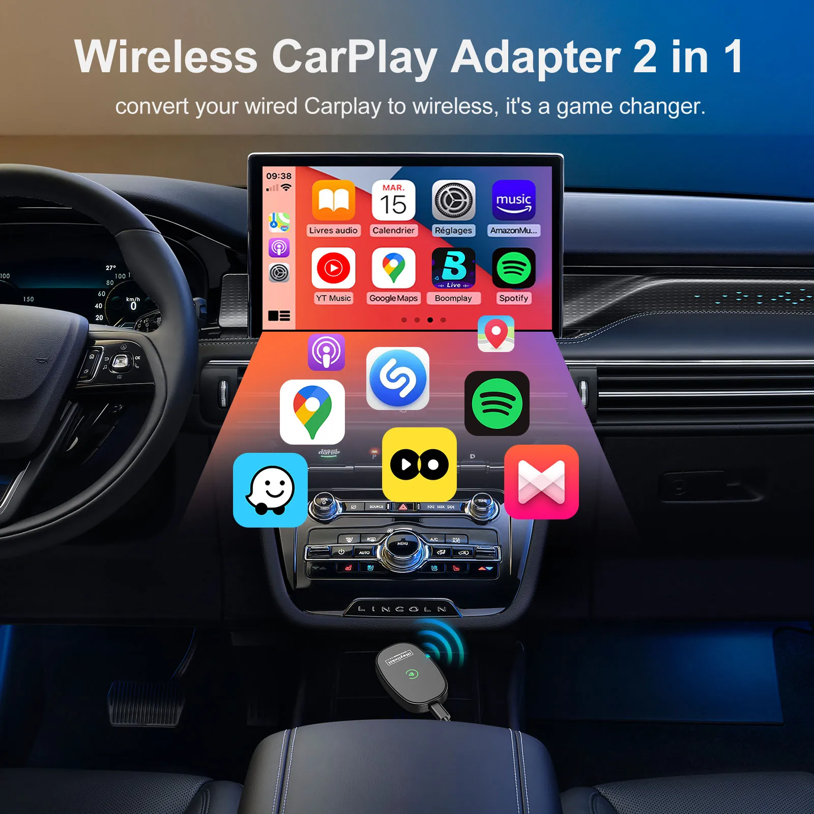 IHeylinkit Wireless Carplay Android Auto Беспроводной адаптер Активатор с автоматическим подключением корпуса из цинкового сплава для большинства моделей автомобилей