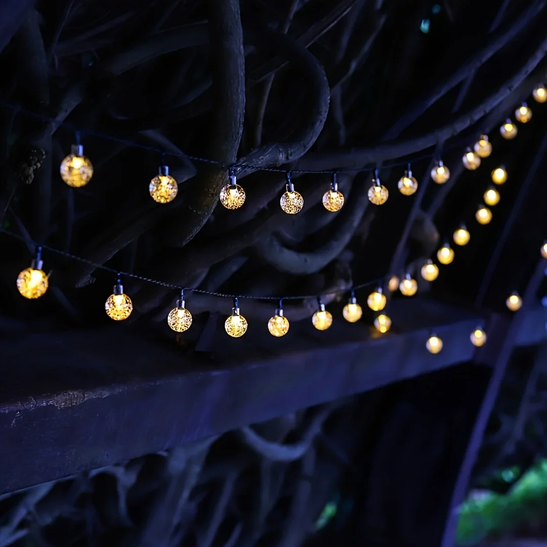 Luz solar de bolha 20LED, luz decorativa à prova d'água para jardim, Natal, casamento, aniversário, decoração de gramado/terraço