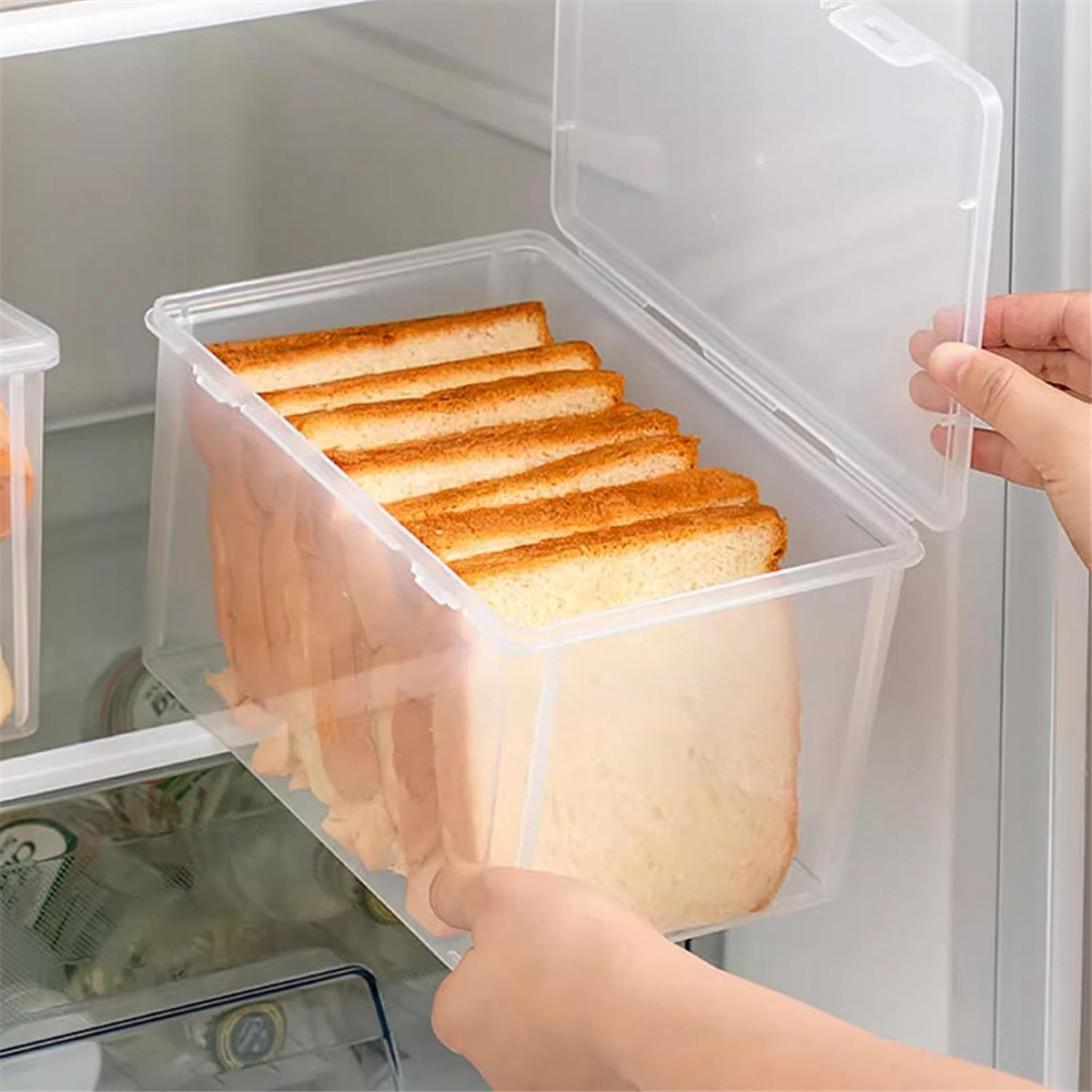 Kotak Penyimpanan Roti Wadah Penyimpanan Roti Kedap Udara Kotak Roti Plastik Dapat Digunakan Kembali Kue Roti Bening Dispenser Roti Tempat Roti Segar
