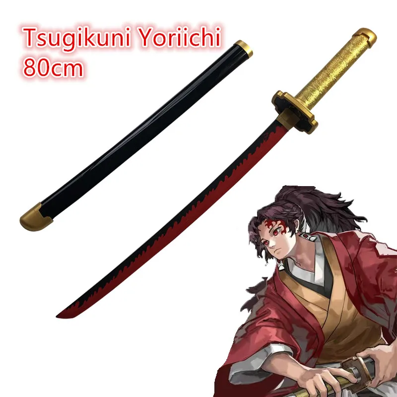 1:1 Kimetsu Không Yaiba Thanh Kiếm Vũ Khí Demon Slayer Rengoku Kyoujurou B Cosplay Thanh Kiếm Anime Ninja Dao Gỗ Đồ Chơi 80Cm