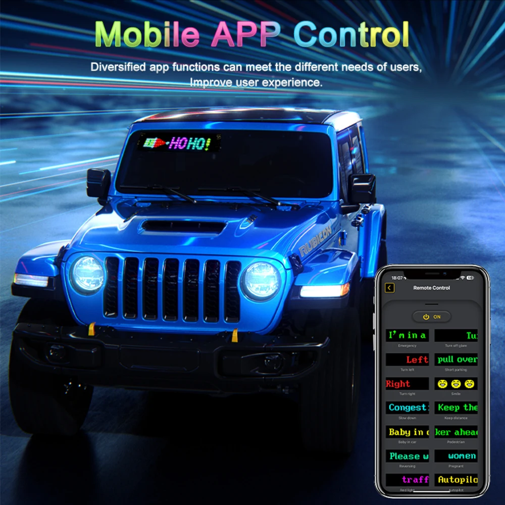 LED-Matrix-Pixel, flexibles Panel, LED-Schild, Display, USB, für Autofenster, hell, programmierbar, Bluetooth, App-Steuerung, Logo-Licht