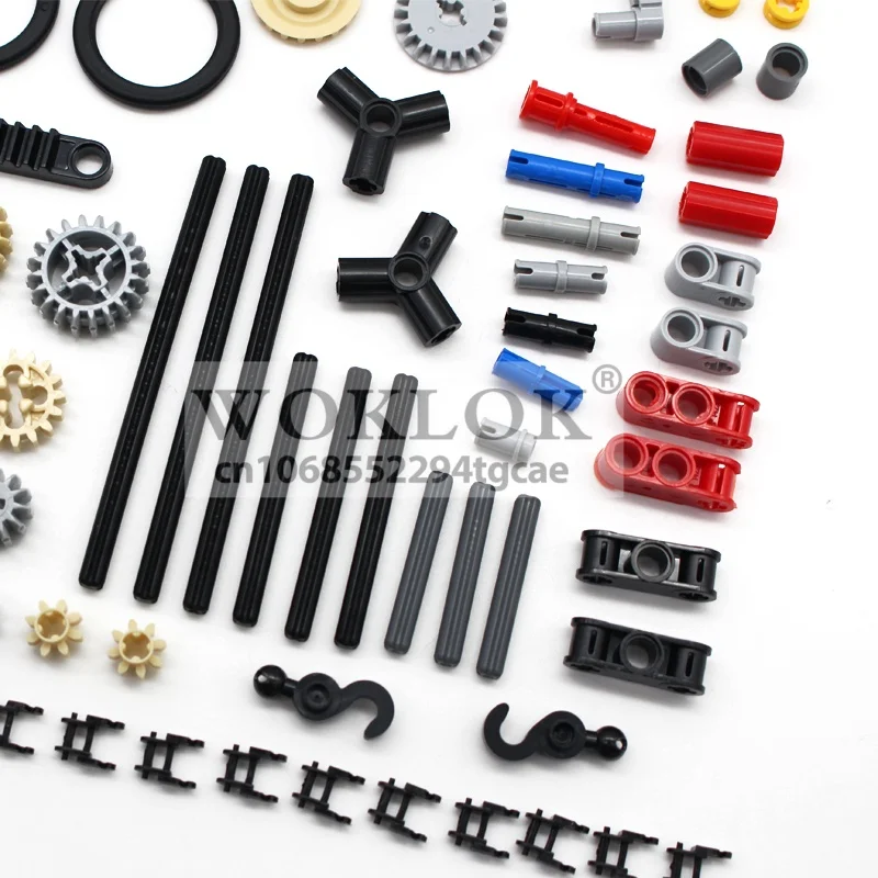 116pcs MOC Bulk Technical Parts Pin Liftarm Bricks Set Axle Connector Gear 40 Tooth Building Blocks Compatible Technology Toys