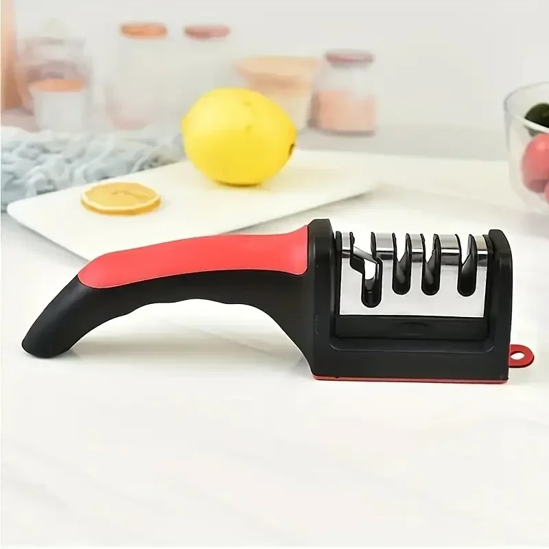 3-Segment มีด Sharpener มีด Sharpeners สําหรับมีดครัวสแตนเลสสามวัตถุประสงค์ Sharpening Stone สําหรับเครื่องมือห้องครัว