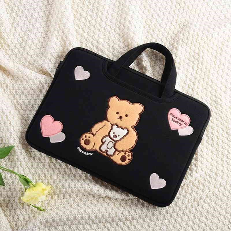 Adorable Korean Japanese Sle Computer Bag Handbag Storage Inner Bag Cute Cartoon Polyester Material Notebook Bag