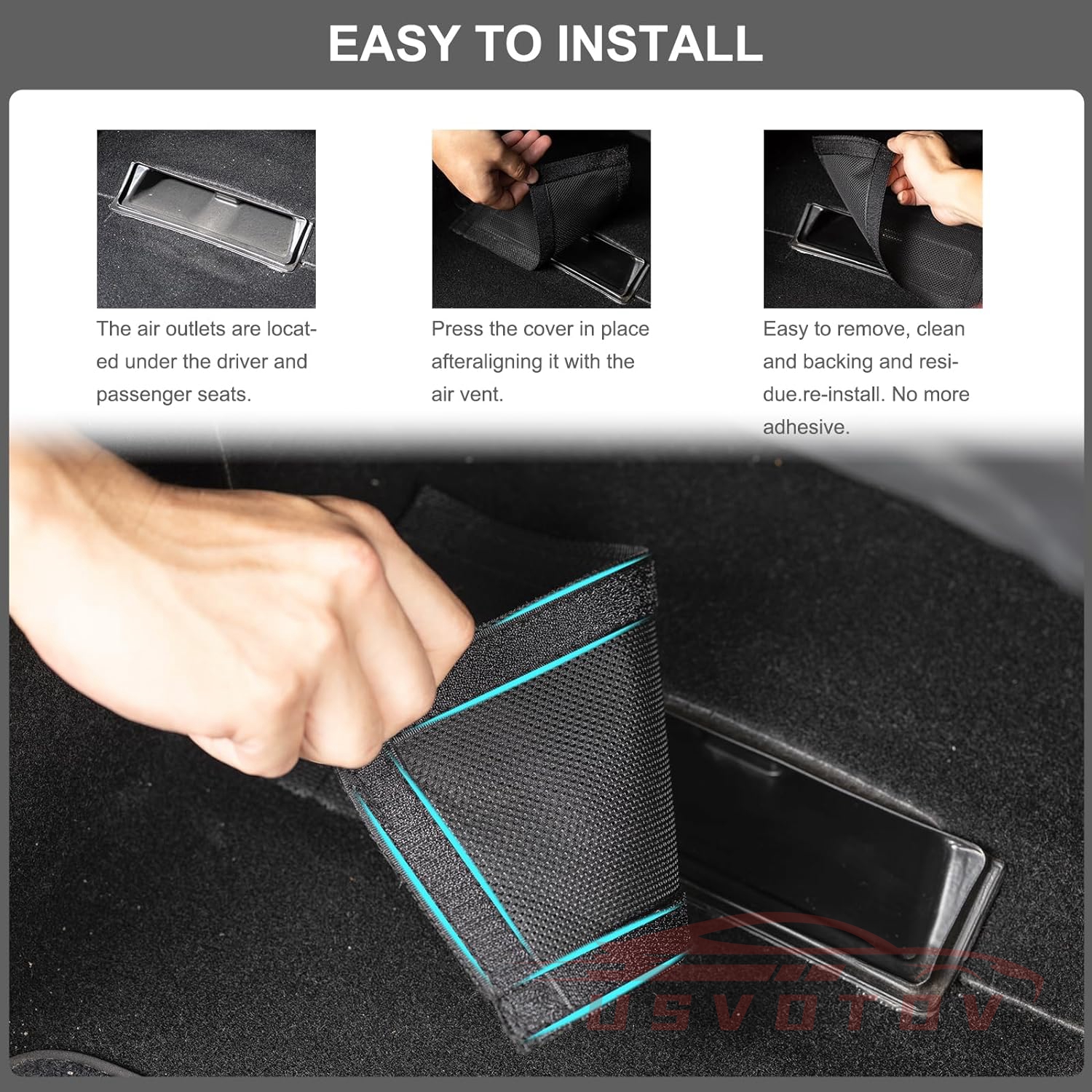 Cubierta de salida de aire para Tesla Model 3 Y debajo del asiento, red protectora antibloqueo contra el polvo, accesorios de modificación Interior de estilo de coche