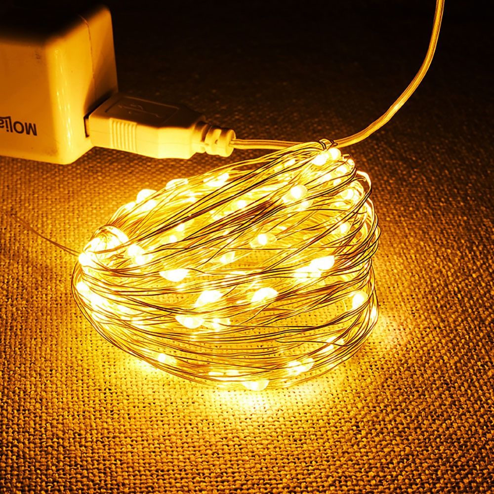 USB LED String Light Copper Silver Wire White Colorful Fairy Light 1/2/3/5/10M 5V Garland Light