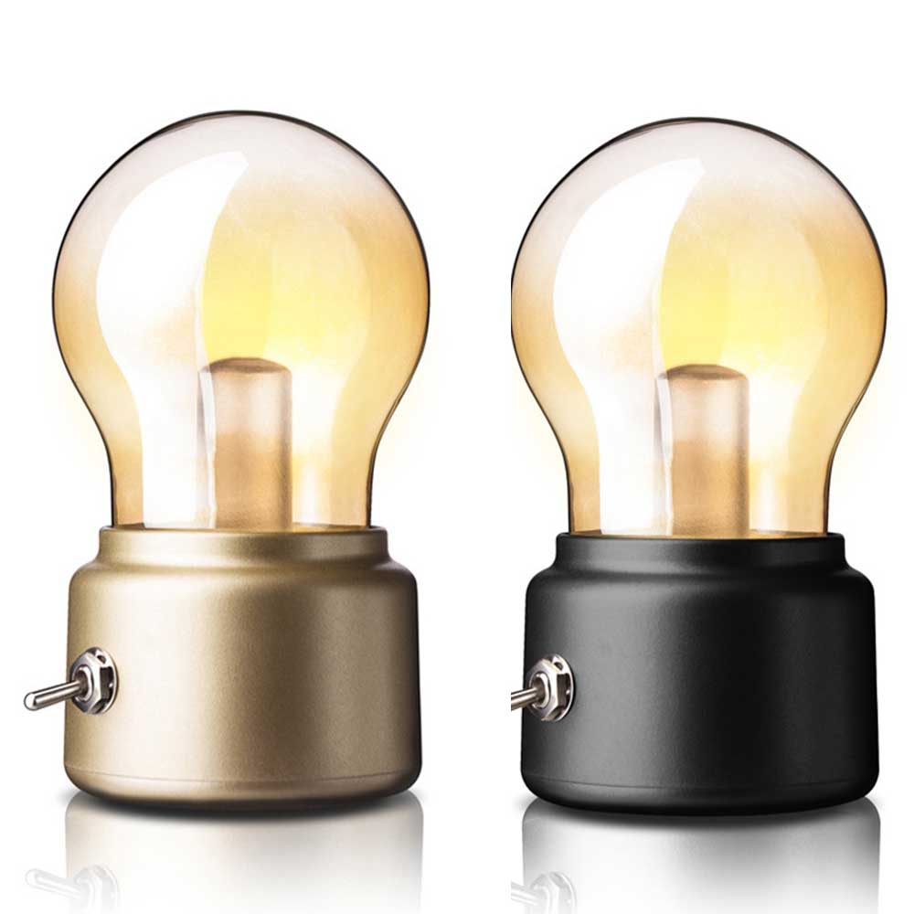USB wiederauf ladbare Glühbirnen Nachtlicht Vintage Retro Schnur lose Tisch lampe Nachttisch Tisch tisch LED-Lampe Dekor Nachtlichter