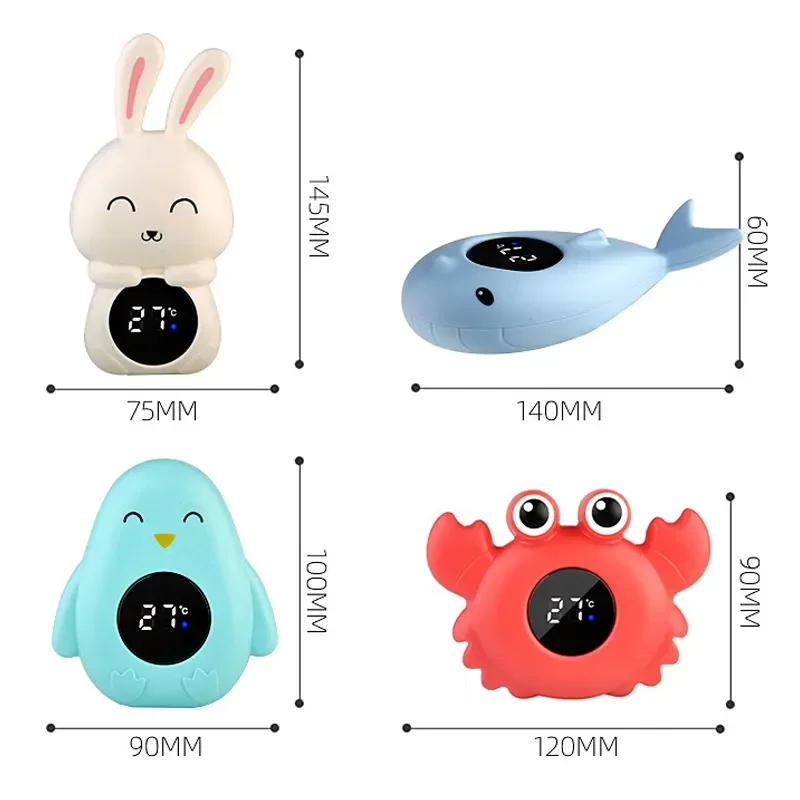 Medidor de temperatura de baño para bebé, medidor de temperatura de baño Digital flotante para agua, pantalla LED, probador de temperatura, dibujos animados de seguridad
