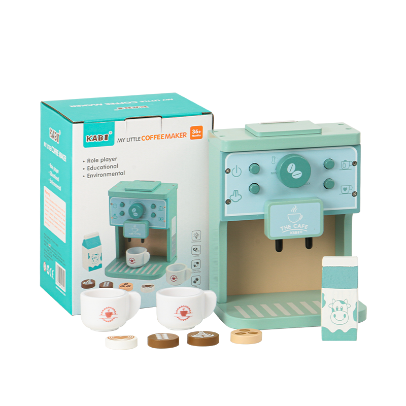 Cadeau pour enfants, jeu de simulation éducatif Montessori amusant, cuisine en bois, ensemble de Machine à café de luxe, jouets pour tout-petits