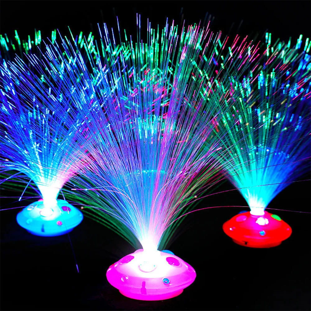 Colorido led fibra óptica luz noite lâmpada feriado natal decoração de casamento estrelas brilhar no escuro crianças brinquedos lâmpadas noite