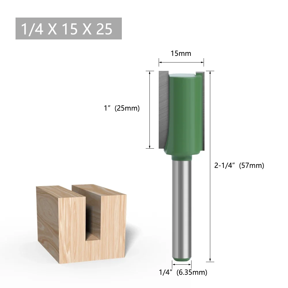 LAVIE 1 PC 1/4mm Shank ตรงบิตทังสเตนคาร์ไบด์ขลุ่ยคู่ Router Bits เครื่องตัดไม้เครื่องมือ C07-002