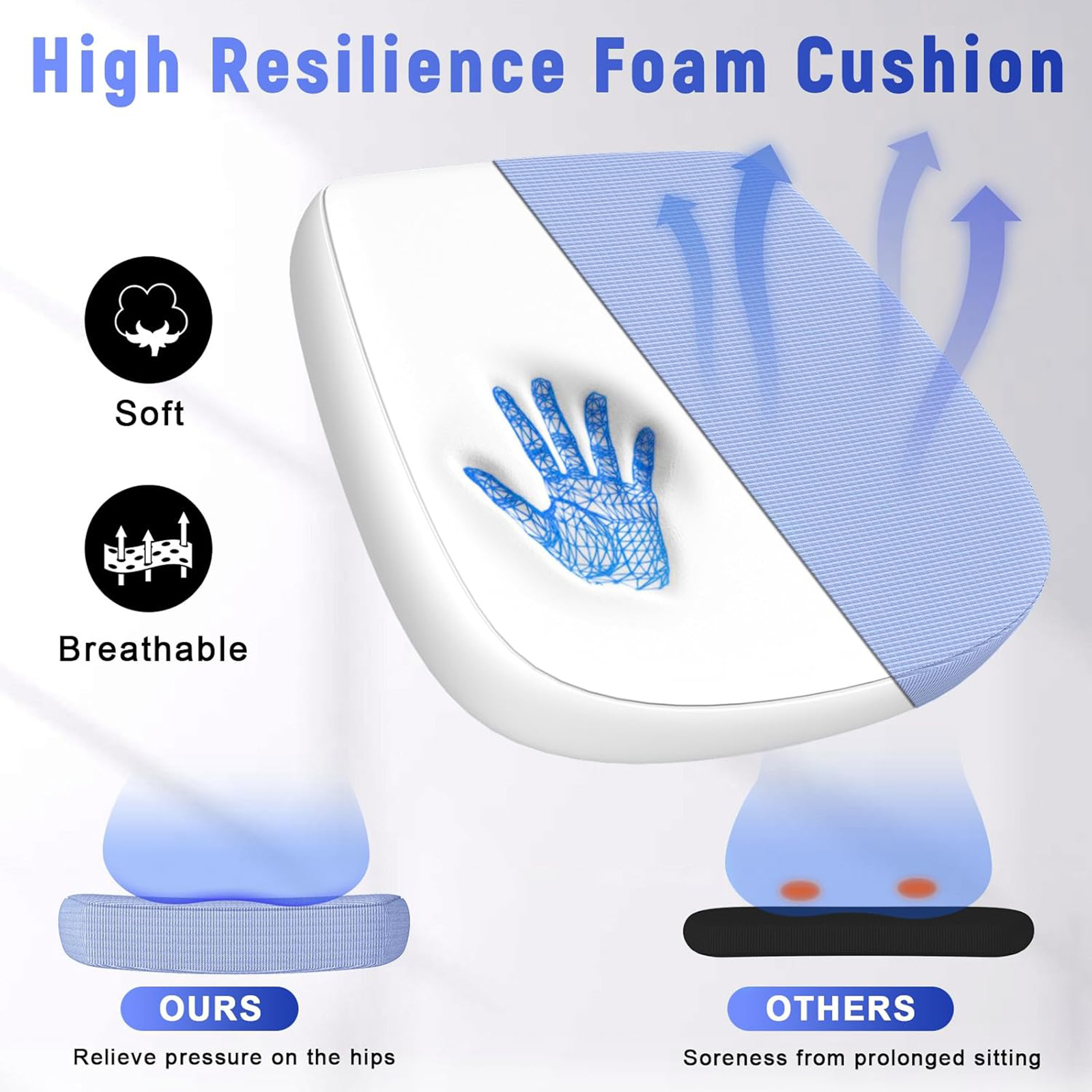 Chaise de Bureau Ergonomique avec Accoudoir Rabattable, Support Lombaire, Réglable, de Jeu à Domicile, Recommandé