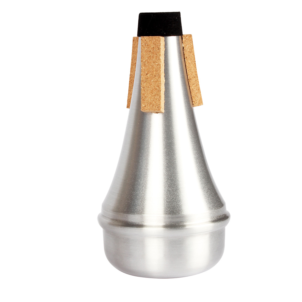 Trompent en alliage d'aluminium portable, corps droit, accessoires muets argentés, trompent universelle, débutant plus faible, pratique