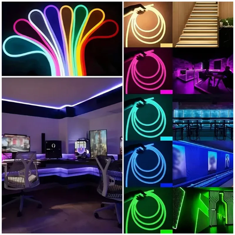 The flexible LED light bar of RGB neon lamp is powered by USB, remote control +APP, which is suitable for home TV backlight
