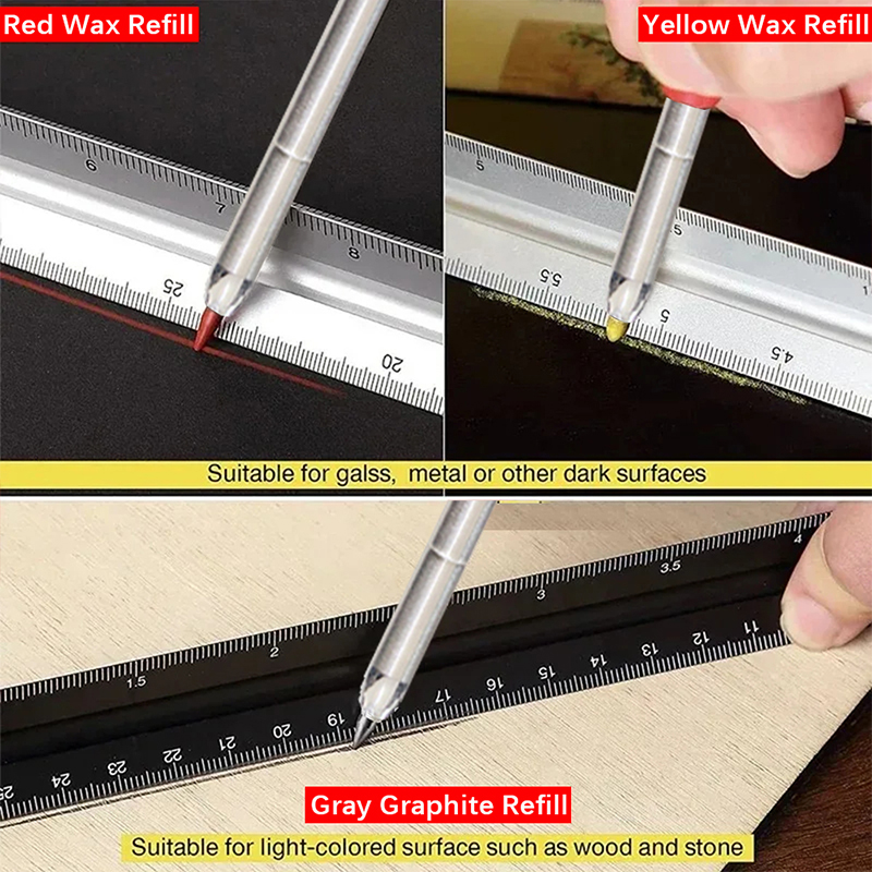 Механический набор твердых плотницких карандашей с крышкой, плотницкий инструмент для разметки глубоких рта со встроенной точилкой, маркировочный карандаш