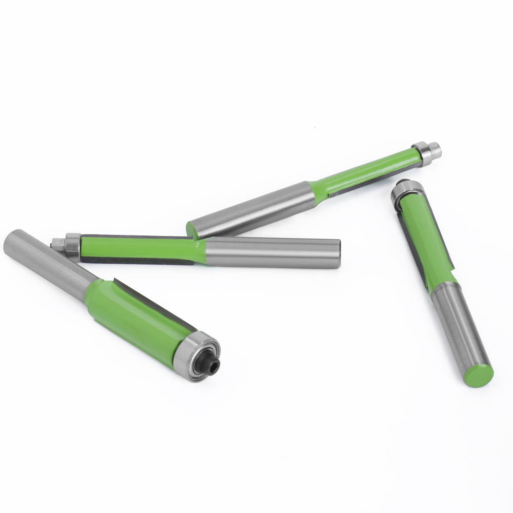 LAVIE 8mm Schaft Hellgrün Flush Trim Router Bit mit Lager für Holz Vorlage Muster Bit Wolframkarbid Fräser