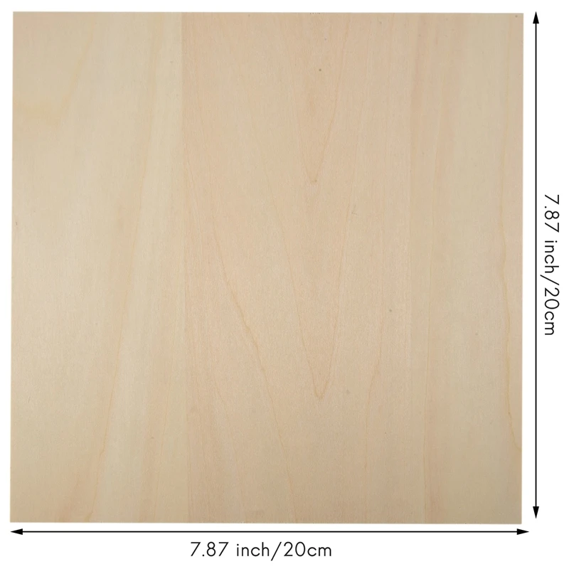 10 Stück 20 x 20 x 0,2 cm Lindenholzplatten, unlackierte Holzplatte, rechteckiges Blankoholz, Holzausschnitte zum Basteln