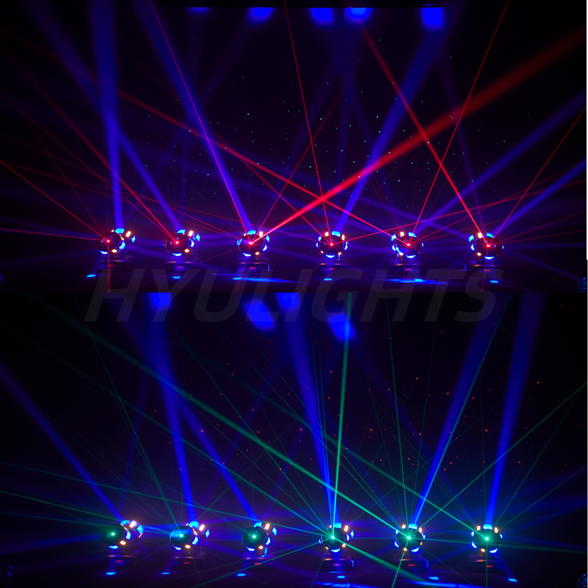 ダブルヘッド LED ビーム & ストロボ & レーザー 3in1 LED ムービングヘッド 8x12W RGBW 8x5W 明るいゴールデンレッドグリーンレーザースター DJ ライト効果