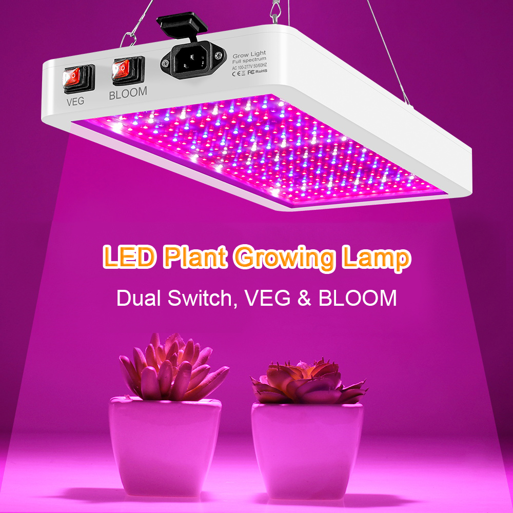 1000w led cresce a luz para plantas de interior 216 leds espectro completo veg e flor interruptor duplo ip65 à prova dip65 água pendurado planta crescente