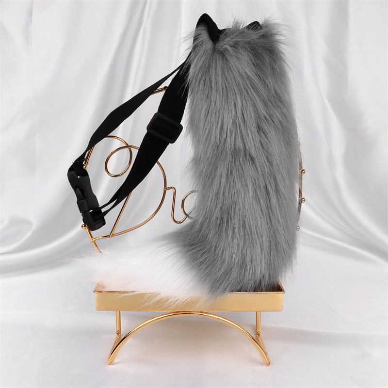 Simulation Fuchs Katze Schwanz Wolf Schwanz Cosplay Leistung Requisiten Anime Plüsch Tier Schwanz Halloween Schmuck Dress Up Requisiten