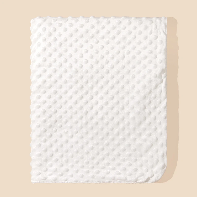 Minky Baby Blanket Solid Color Crystal Velvet Bean Blanket Double Layer Super Soft Kids Swaddle Blanket Quilt