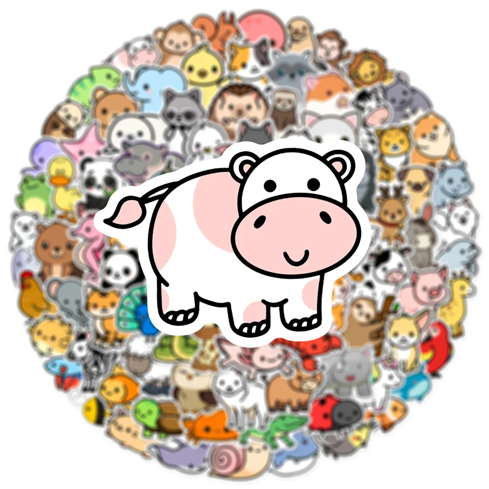 10/30/50/100 個かわいい漫画の動物落書きステッカー子供のための防水 DIY 電話ラップトップスーツケースかわいいステッカーおもちゃギフト