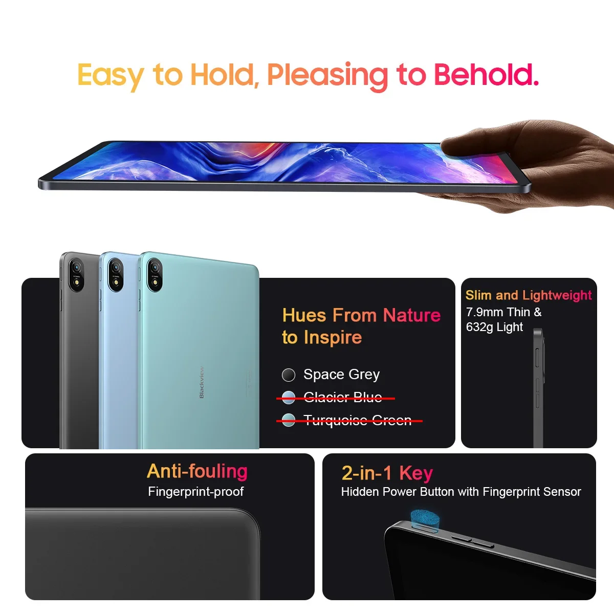 【Neues Produkt】Blackview Tab 18 12-Zoll-2.4-K-Display MediaTek Helio G99 8/12 GB + 256 GB 8800 mAh Netflix HD Unterstützt Android Tablet P