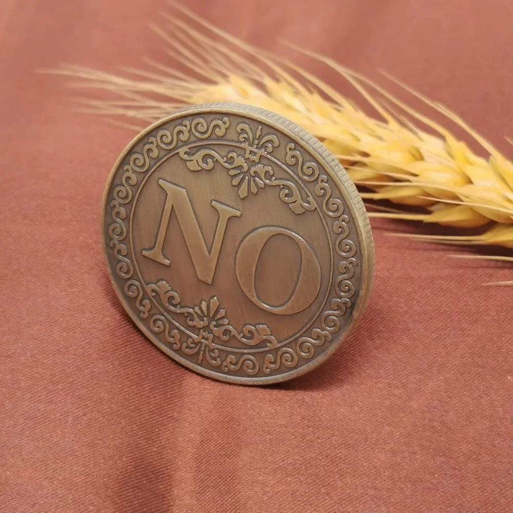 Bronce Sí o No moneda conmemorativa recuerdo juego de monedas sin moneda novedad sí sin carta desafío monedas fabricante de decisiones