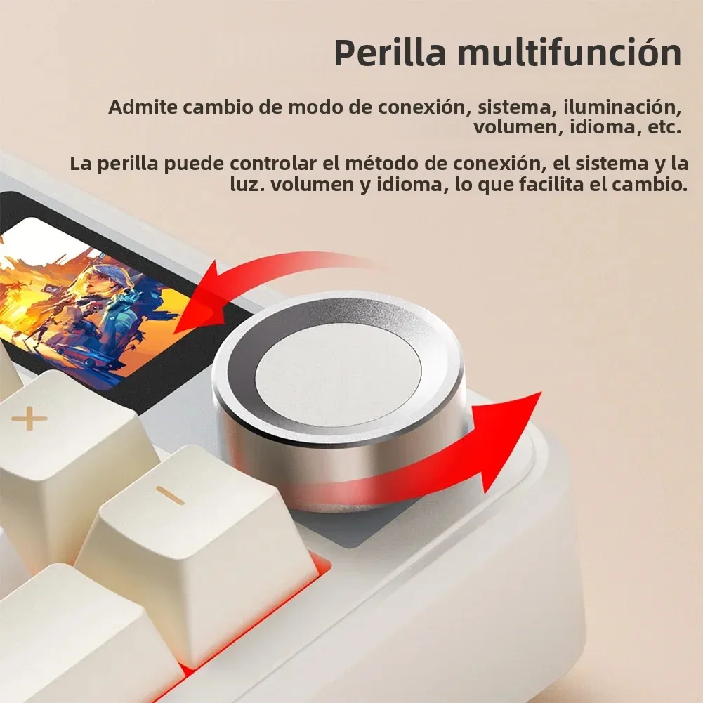 AULA F108 pro teclado inalámbrico Bluetooth Macro teclado para juegos junta teclado de tamaño completo de intercambio en caliente con pantalla inteligente TFT