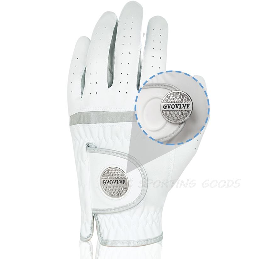 1pc golfhandschoen voor heren, microzachte stof, ademende golfhandschoenen met magnetische marker, vervangbare witte handschoen