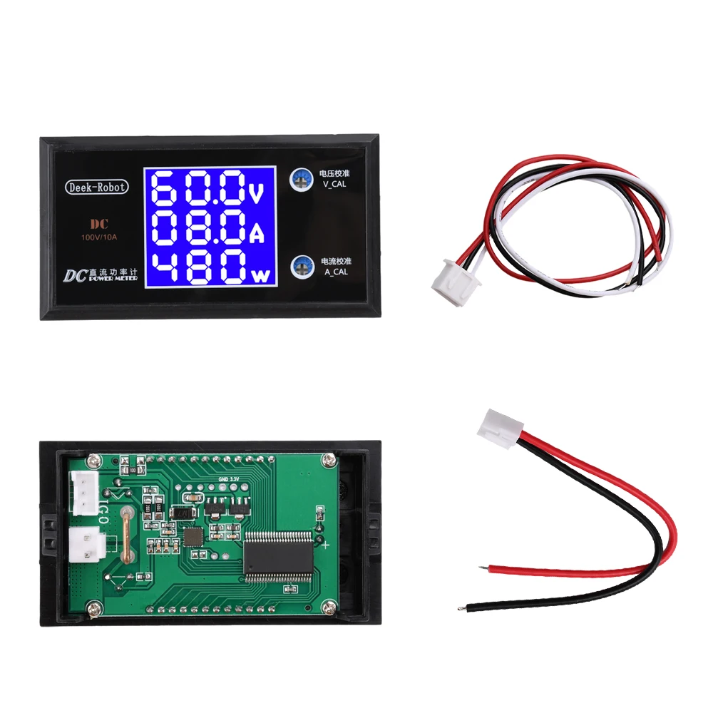DC0-100V 10A LCD voltímetro Digital amperímetro vatímetro voltaje corriente medidor de potencia voltios Detector probador Monitor 0-999W