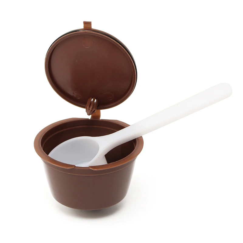 4 шт./компл. Dolce Gusto Plsatic многоразовая капсула для кофе, фильтрующая чашка, 200 раз, многоразовая ложка, щетка, совместимая с Nescafe Dolce Gusto