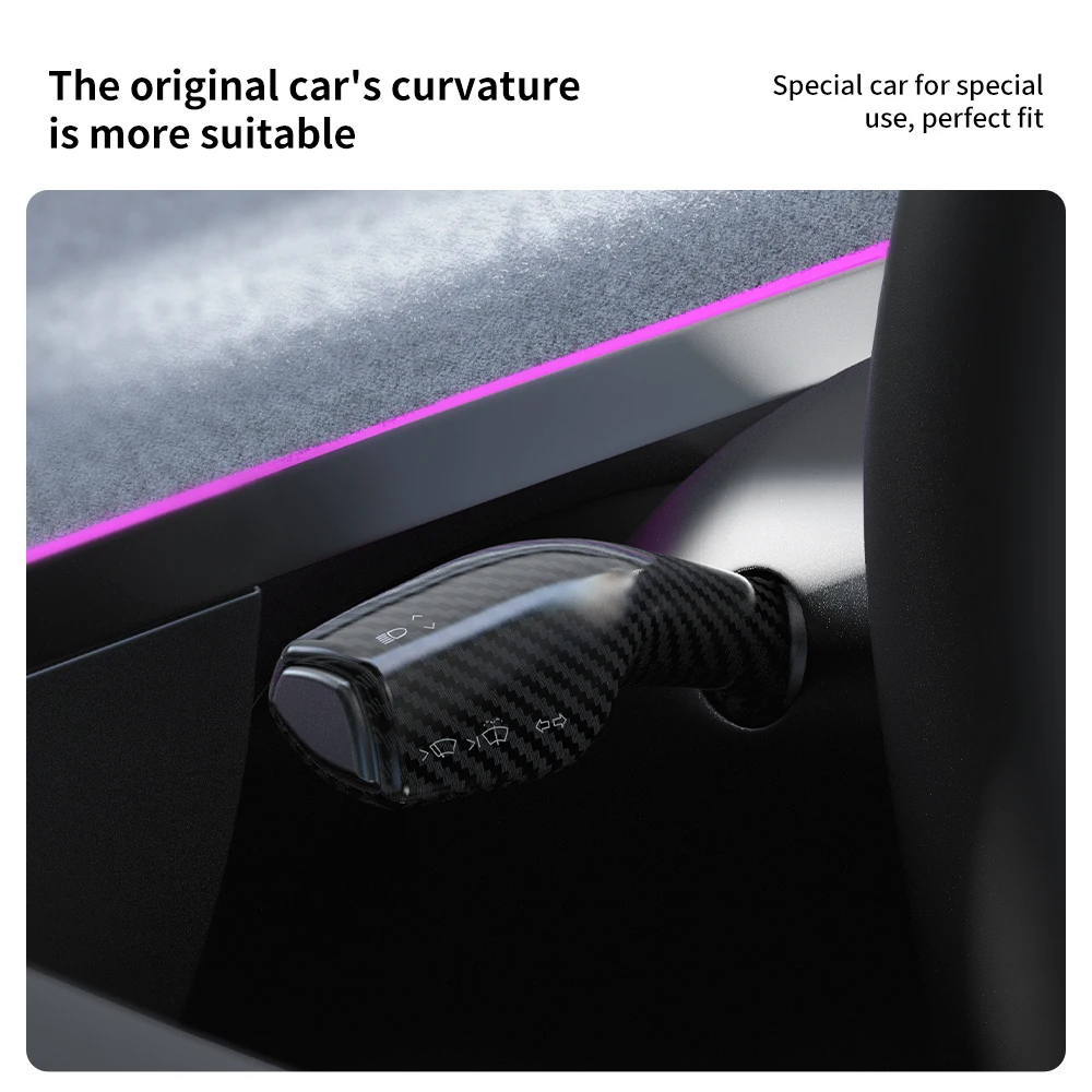 For Tesla Model 3 Model Y Full Package Trim Cover Of Carbon Fiber Matte Finish On Wiper Lever For Tesla 2022/2023 Accessorie