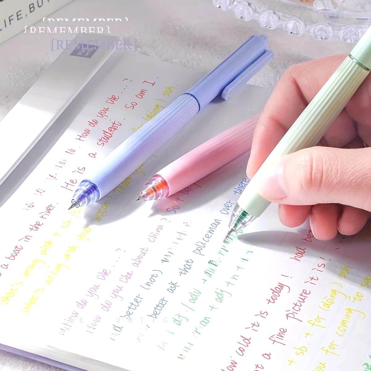 5 ชิ้น/กล่องปากกาเจลสี Retractable 0.5 มม.หมึก Quick-DRY ปากกา Fine Point Smooth Writing ปากกาสําหรับ Journaling หมายเหตุ Tak เครื่องเขียน