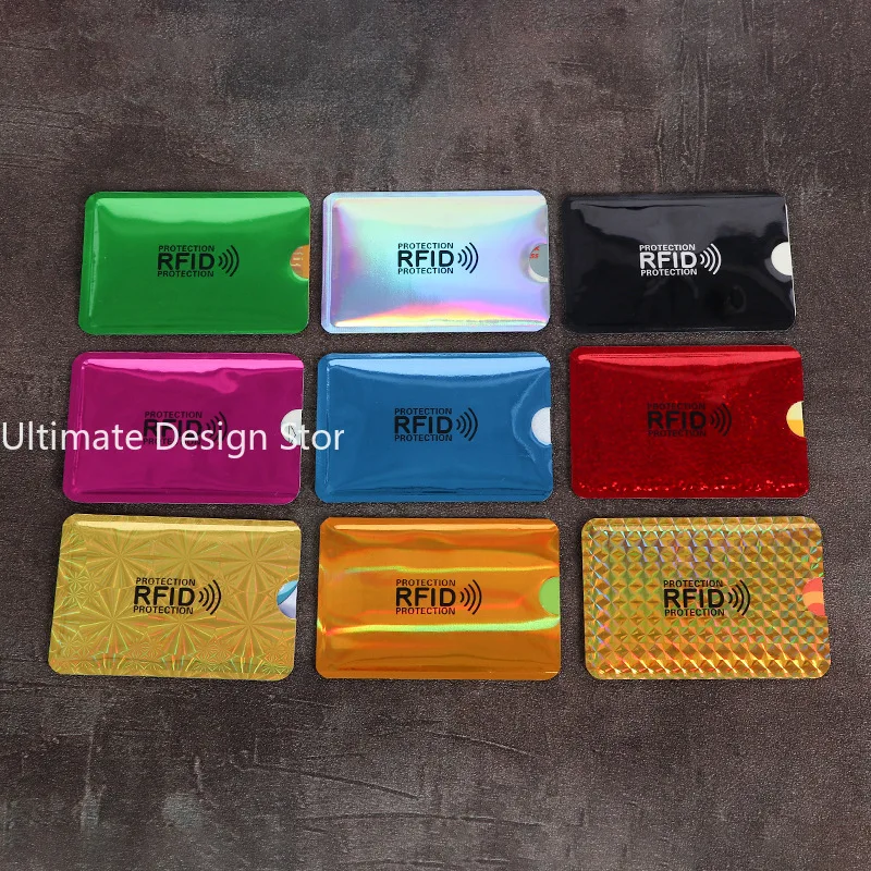 Funda para tarjeta antiescaneo, Protector de tarjeta RFID NFC de crédito, papel de aluminio antimagnético, tarjetero portátil para tarjetas bancarias, 1 Uds.