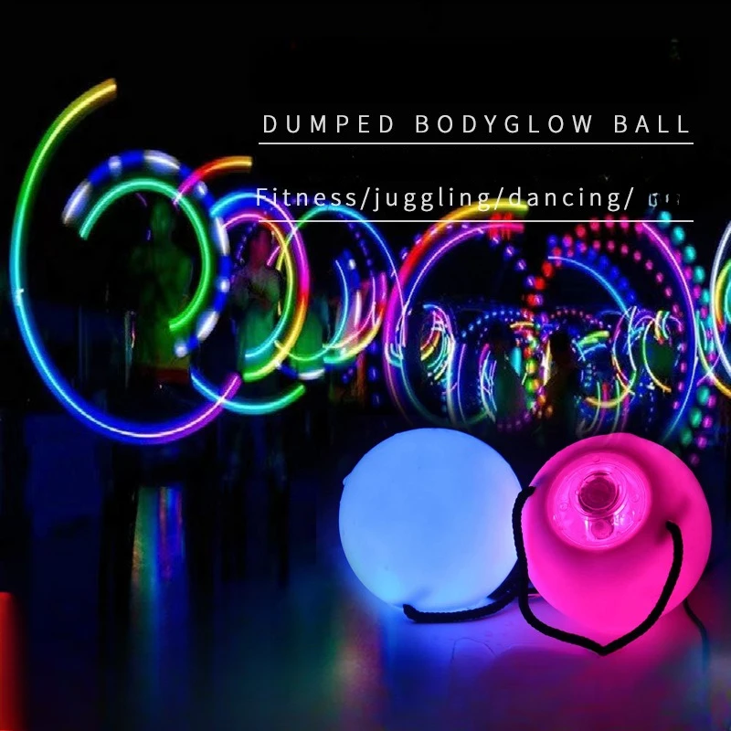Ruoru 2 шт. = 1 пара светодиодных мячей POI, аксессуары для танца живота, RGB, метательный мяч, реквизит для выступлений на сцене для детей и взрослых