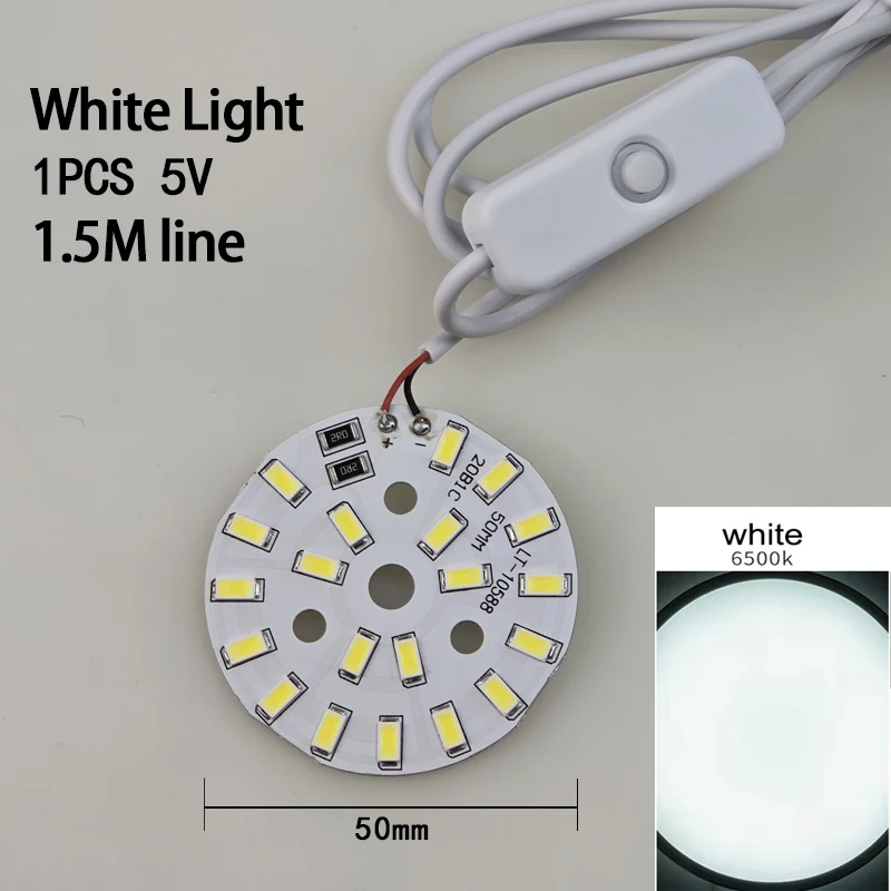 Warm White Color DC 5V 10W USB LED Lights 5730 Chip Single Dimmer Reading Night Desk Book Tablet Reading Lamp Switch Power Cable