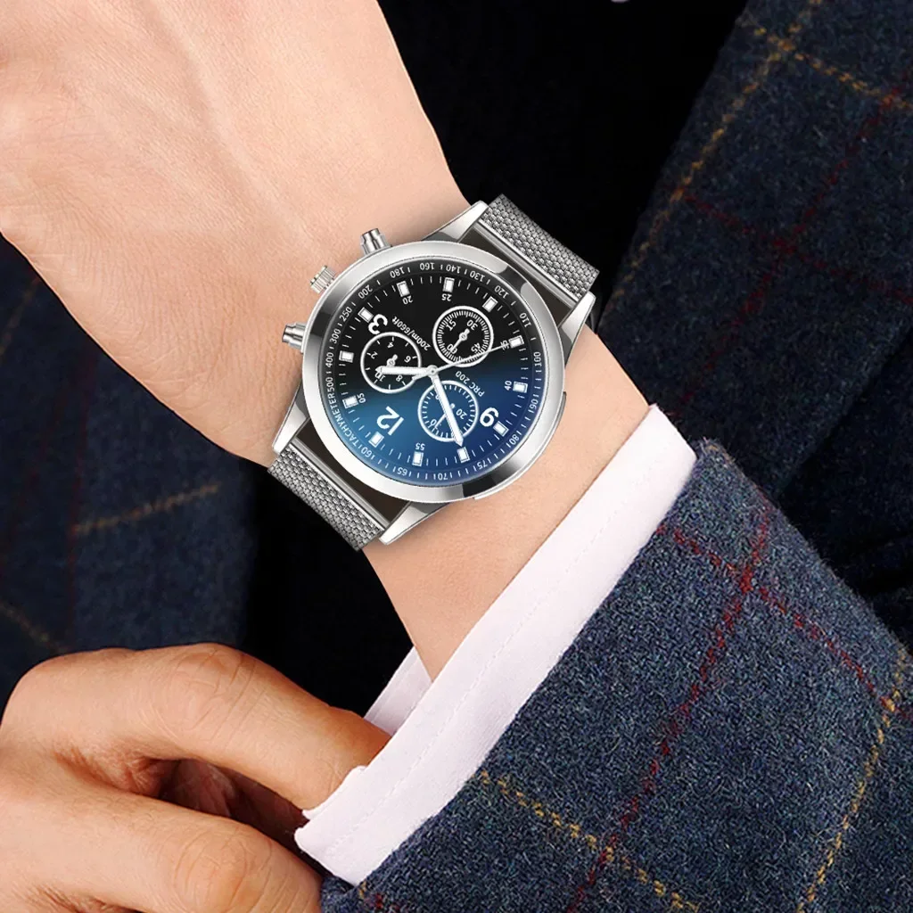 Reloj de cuarzo de lujo 2024 para hombre, esfera de acero inoxidable, relojes de pulsera de cuarzo informales, reloj de pulsera para hombre, reloj Masculino, reloj masculino