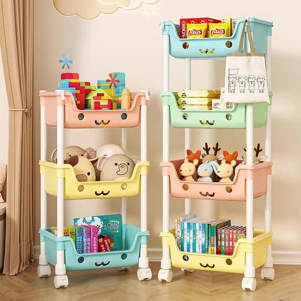 Küche Lagerung Trolley Bewegliche kinder Spielzeug Lagerung Racks Multi-Schicht Hause Abnehmbare Große Kapazität Snack Lagerung Trolley