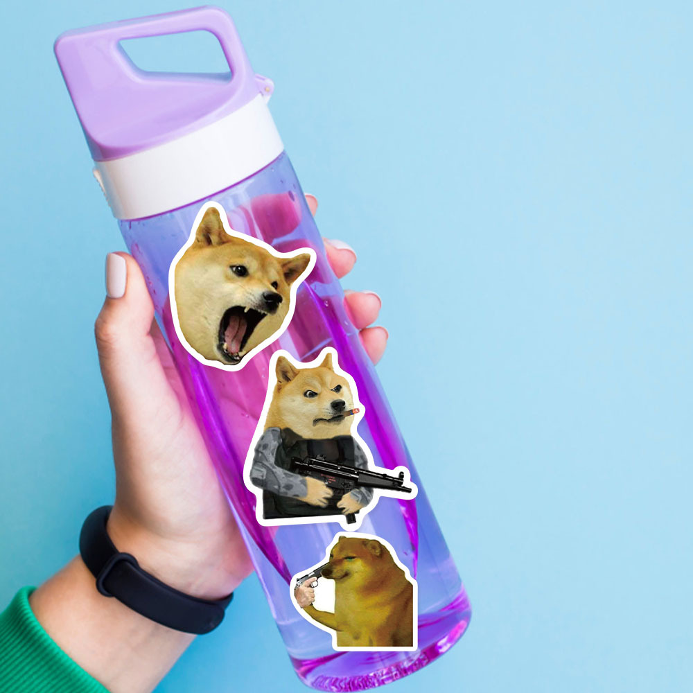 50PCS Creative European and American Emojis, Worry Dog Fun Dog Series Stickers, Notebook Adhesive Stickers