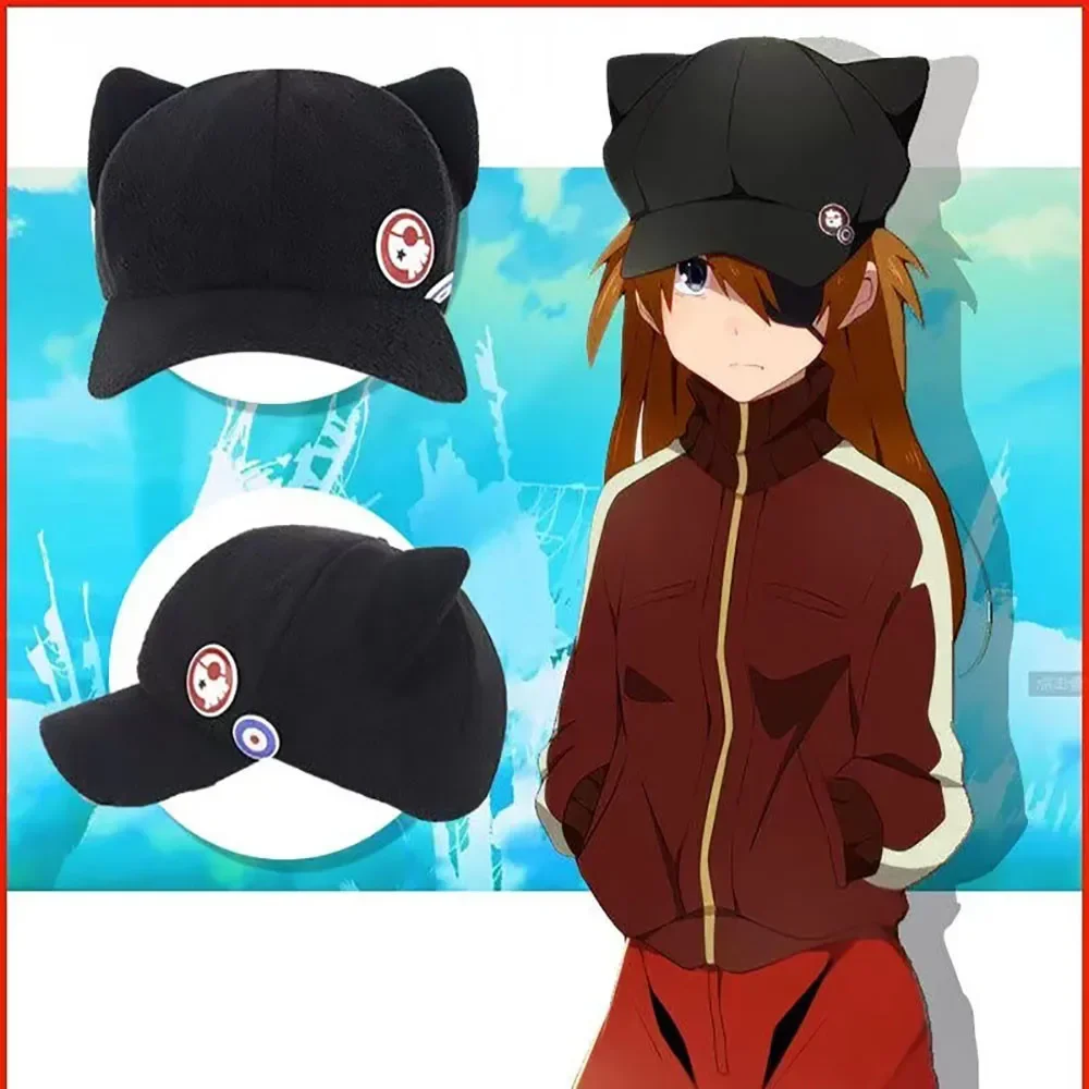 Cute Cat-ear Thickened Baseball Cap Black Sunshade Protection Hat for Boys Girls Adjustable