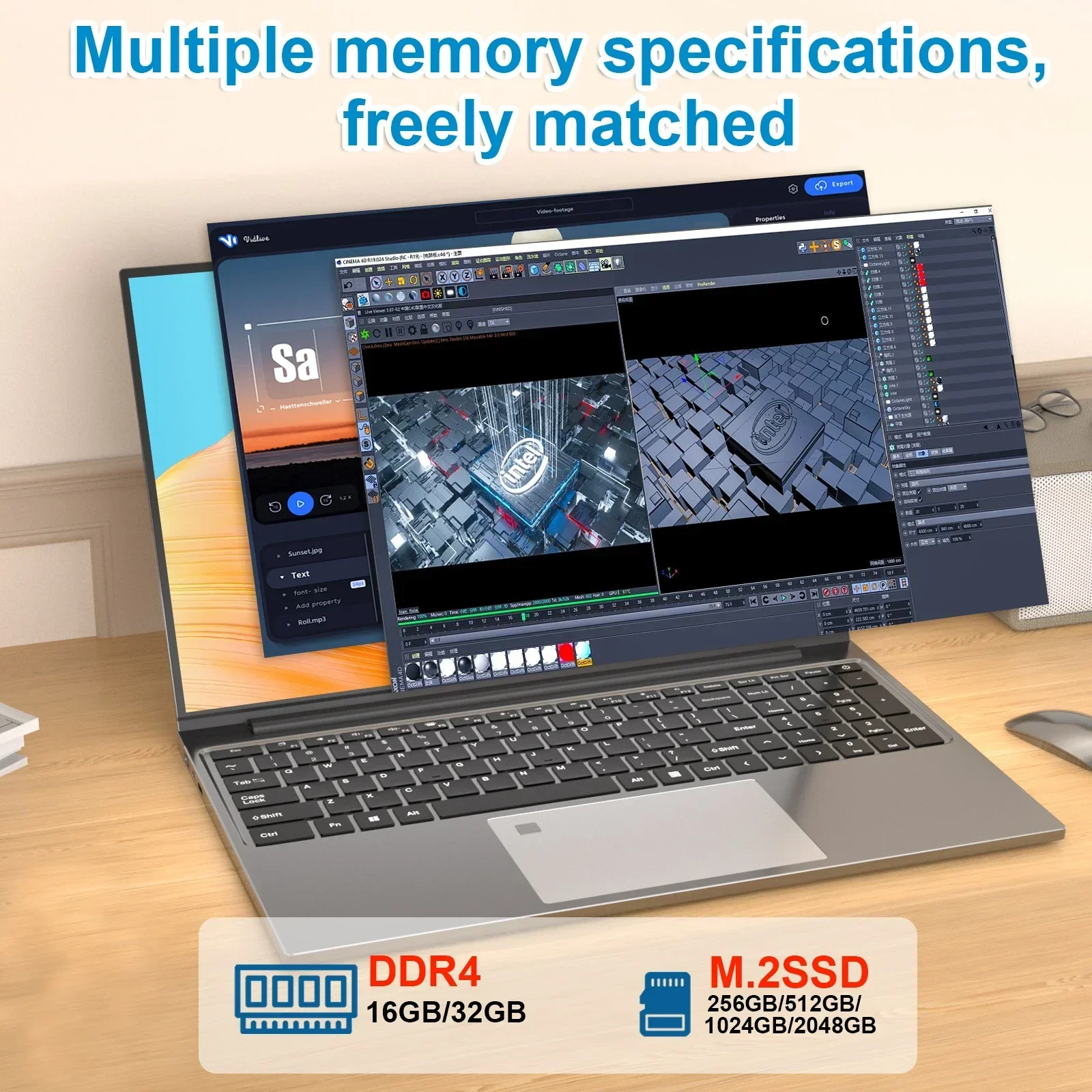 Laptop ultra sottile da 15,6" Intel Core i7-6500U Notebook Gamer Windows 11 32 GB di RAM 2048 GB SSD 1920 * 1080 Display Computer da studio per ufficio