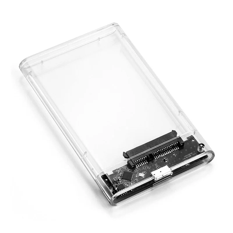 BABQ Transparent Gray HDD Case for Hard Box 2.5 Inch HDD Enclosure SATA to USB 3.0 Type-C 3.1 External Hard Drive Case