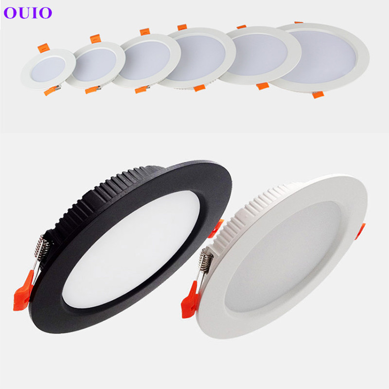 Encastré Ultra-mince LED Downlight 110 V-240 V Dimmable plafonnier chaud neutre blanc supermarché 5W7W9W12W15W18W 24W30W éclairage