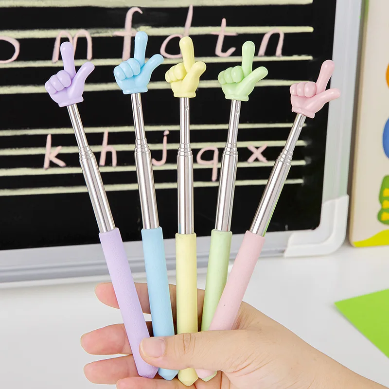 Retractable Simplicity Cute Pointer for Teacher Jelly Color Cute StainlessSteel Telescopic N StainlessSteel Finger Hand Pointer